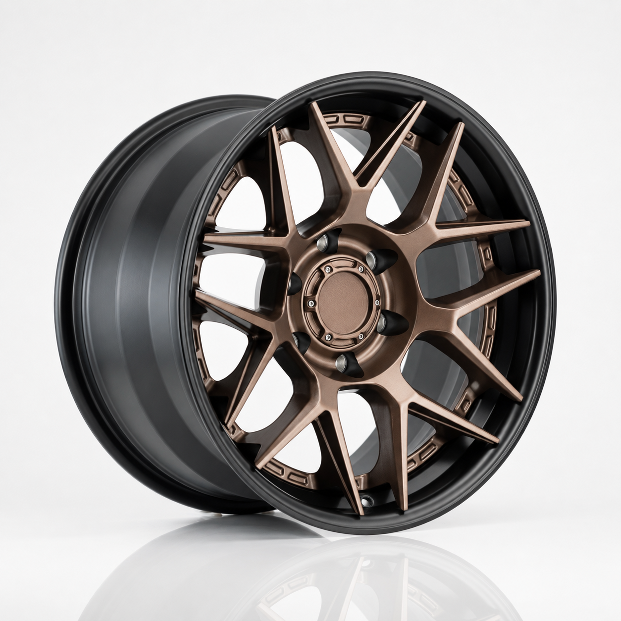 Quality GVICHN Wheels Merge Forged 2-Pieces Matt Bronze with Black lip 6-lug wheel for Pickups F150 F250 factory