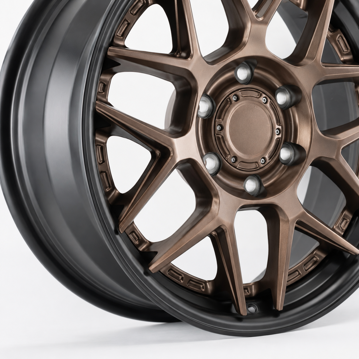 Quality GVICHN Wheels Merge Forged 2-Pieces Matt Bronze with Black lip 6-lug wheel for Pickups F150 F250 factory