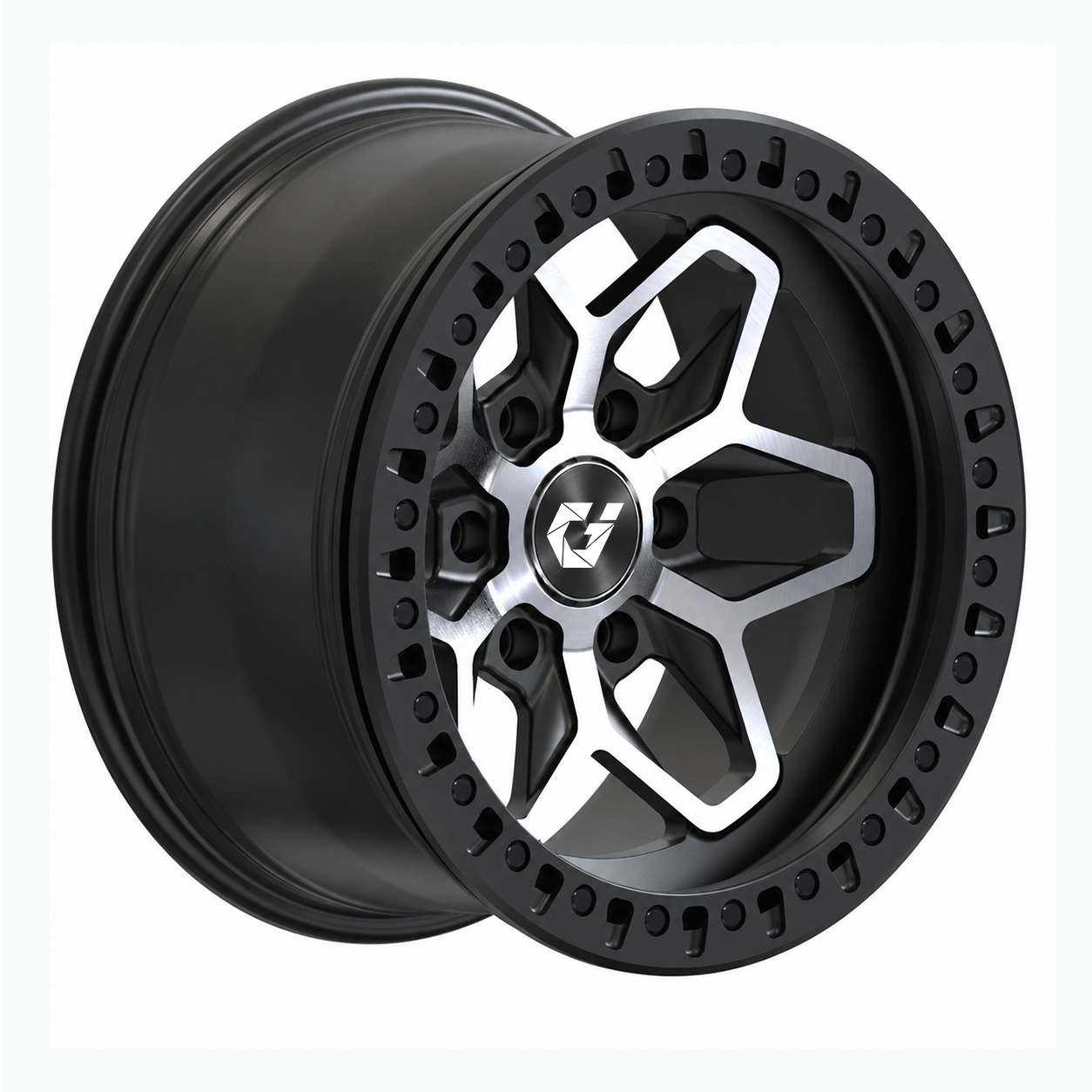 Quality GVICHN ZION Black with Machined Face 17" 18" 0mm Offset 5x127 6x5.5 Bolt Pattern for Chevy GMC Ram factory