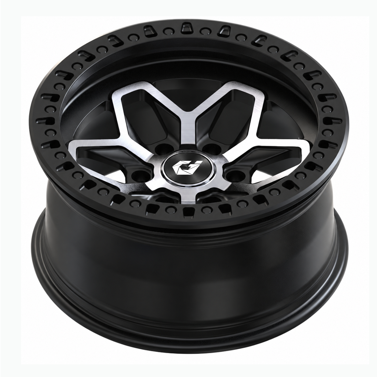 Quality GVICHN ZION Black with Machined Face 17" 18" 0mm Offset 5x127 6x5.5 Bolt Pattern for Chevy GMC Ram factory
