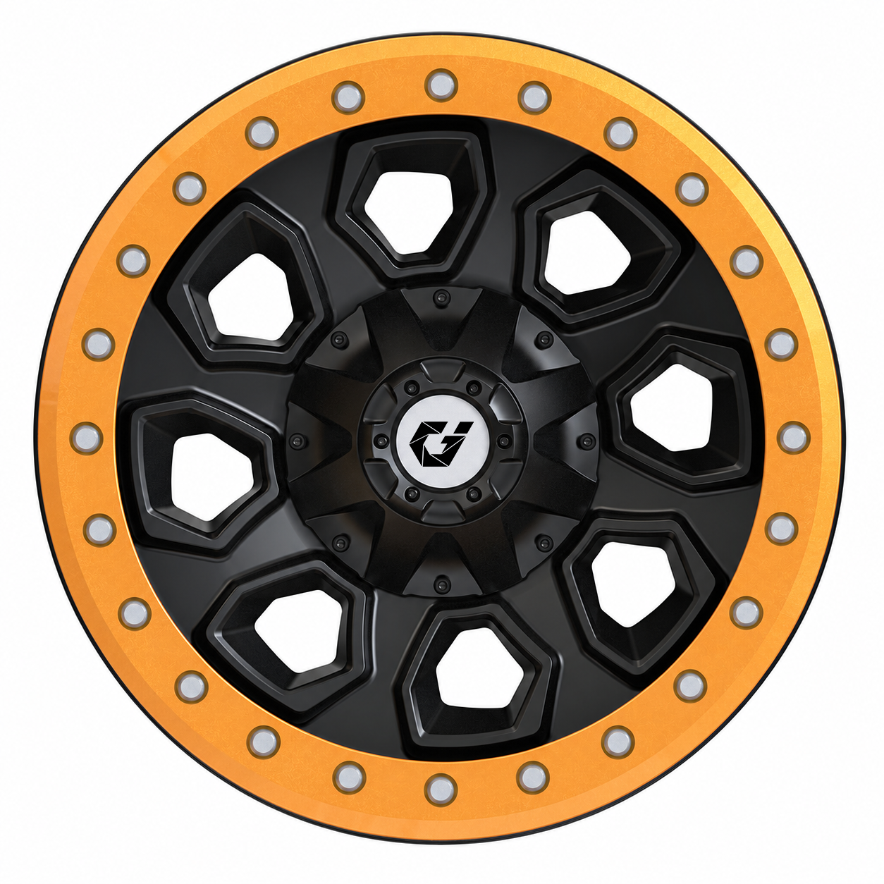 Quality GVICHN Forged Off-Road Wheels BT-03 Satin Black rim Aerospace Orange beadlock Compatible with Polaris RZR 1000 XP/Ranger XP 900/1000 Pickups Trucks factory