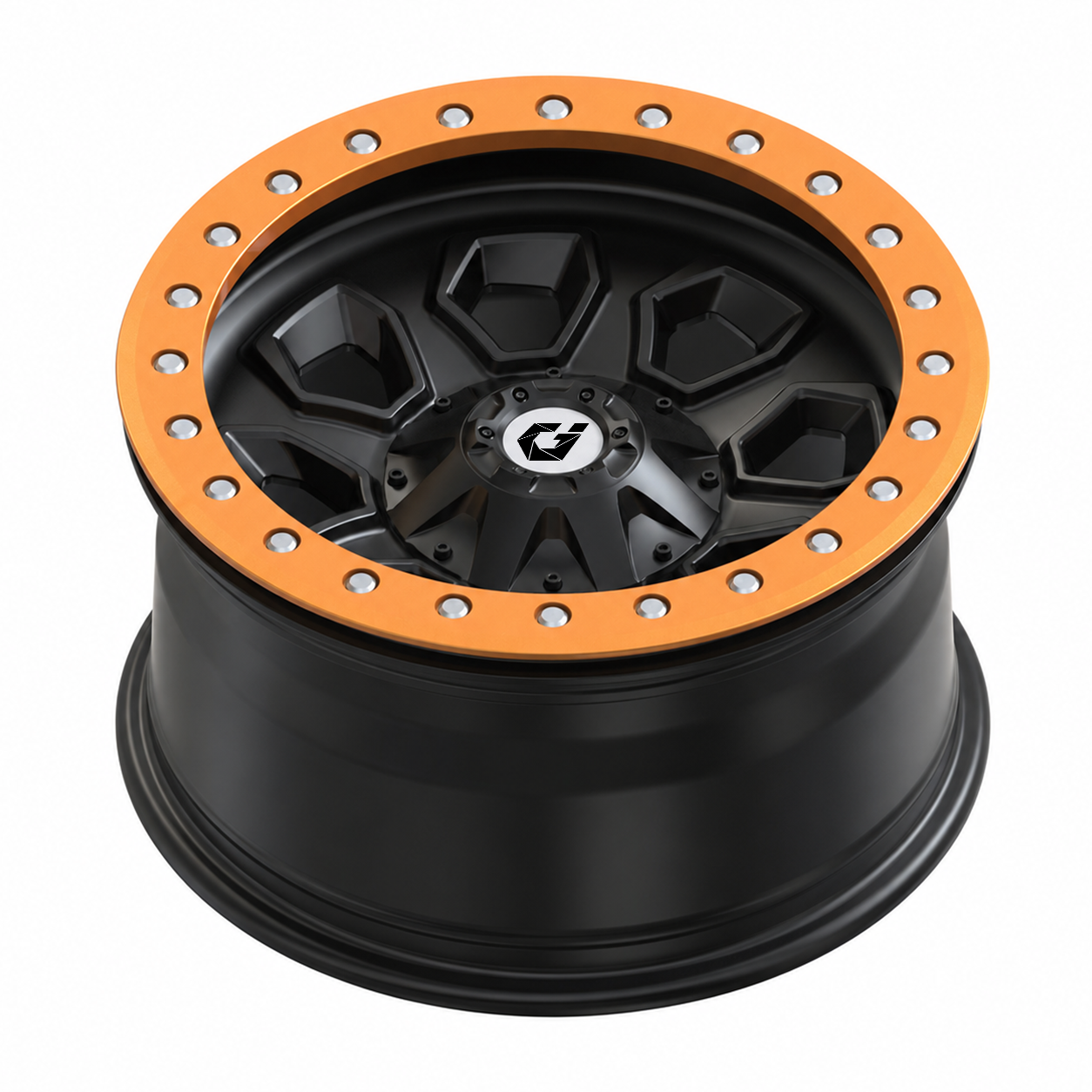 Quality GVICHN Forged Off-Road Wheels BT-03 Satin Black rim Aerospace Orange beadlock Compatible with Polaris RZR 1000 XP/Ranger XP 900/1000 Pickups Trucks factory