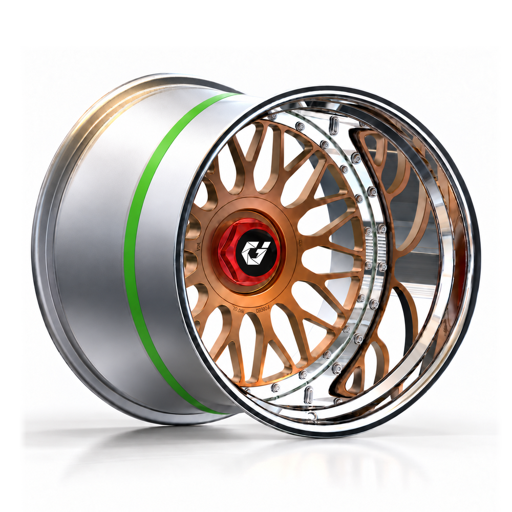 Quality GVICHN Custom Forged 3-pieces Wheel 15-30 inch 5x130 5x120 5x112 5X114 Bolt Pattern -86mm Offset High Performance for Porsche 935 Corvette Classic Drive factory