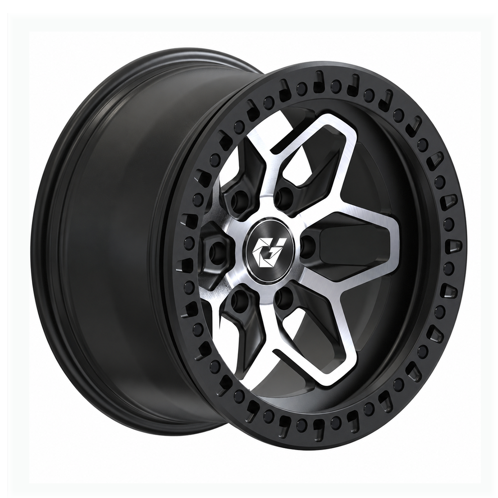 Quality GVICHN ZION Black with Machined Face 17" 18" 0mm Offset 5x127 6x5.5 Bolt Pattern for Chevy GMC Ram factory