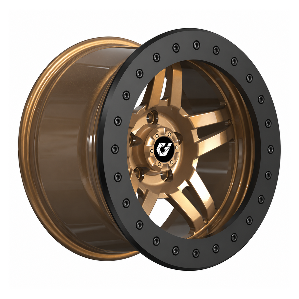 Qualität GVICHN geschmiedetes Geländerad 20x9 17x8.5 D583 Matte Bronze -6mm Offset 6x139.7mm Boltmusterrad usine