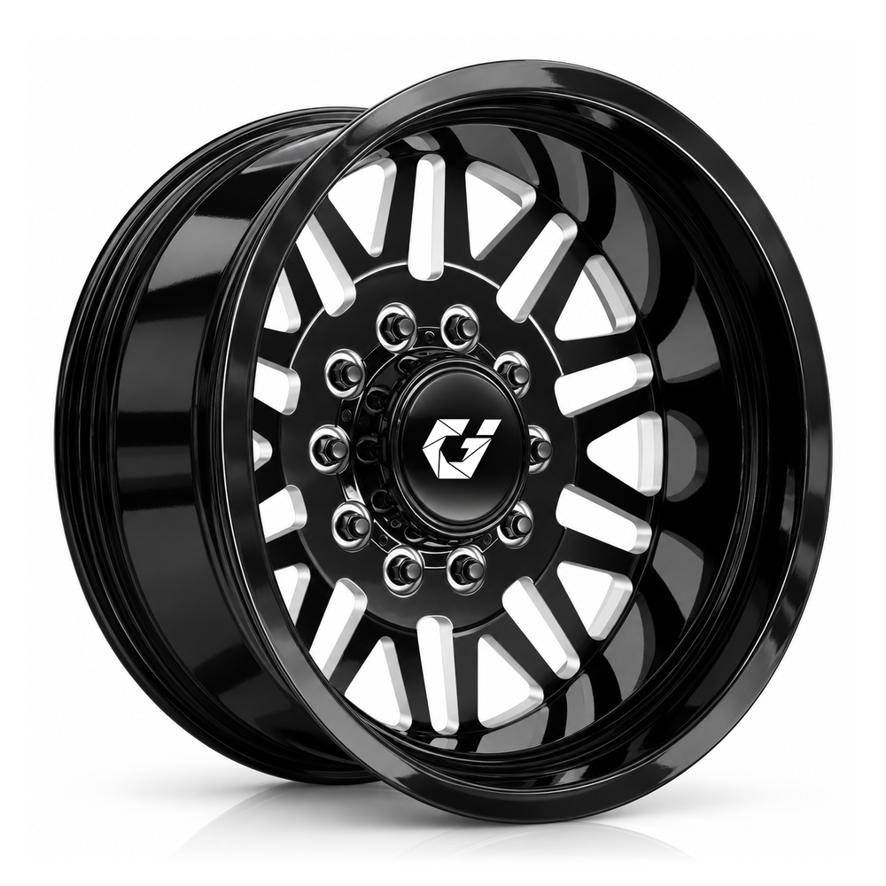 Quality GVICHN Forged Custom Dually Wheel GVI-H12 Aftermath Black Milled Super Deep Lip Fit For GMC Sierra 3500HD DRW GMT800 HD 2001 - 2007 CLASSIC factory