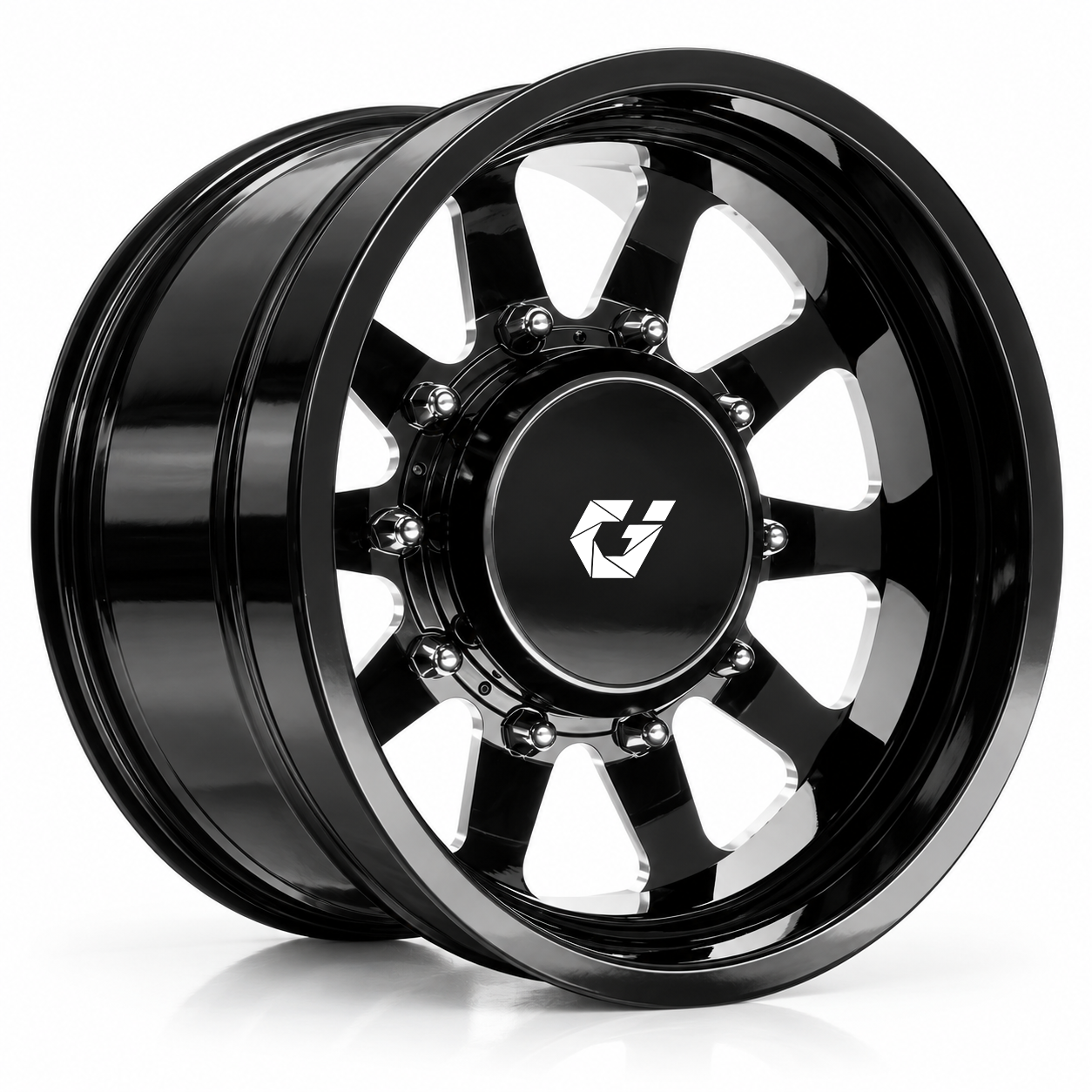 Quality GVICHN Dually Truck Forged Wheel GVI-H14 8-lug 10-lug Black Milled Super Single Wheel Fit For GMC TOPKICK C4500 C5500 DRW MEDIUM DUTY 2003 - 2009 factory
